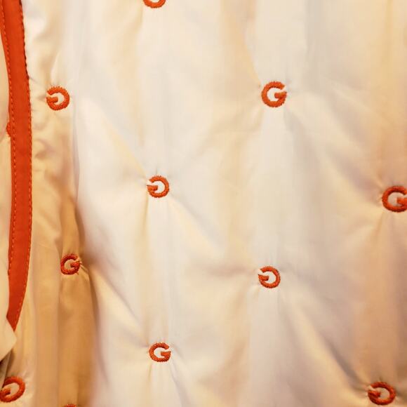 Vintage Givy Embroidered Reversible Quilted Jacket Burnt Orange and Ivory Size M - Picture 6 of 11